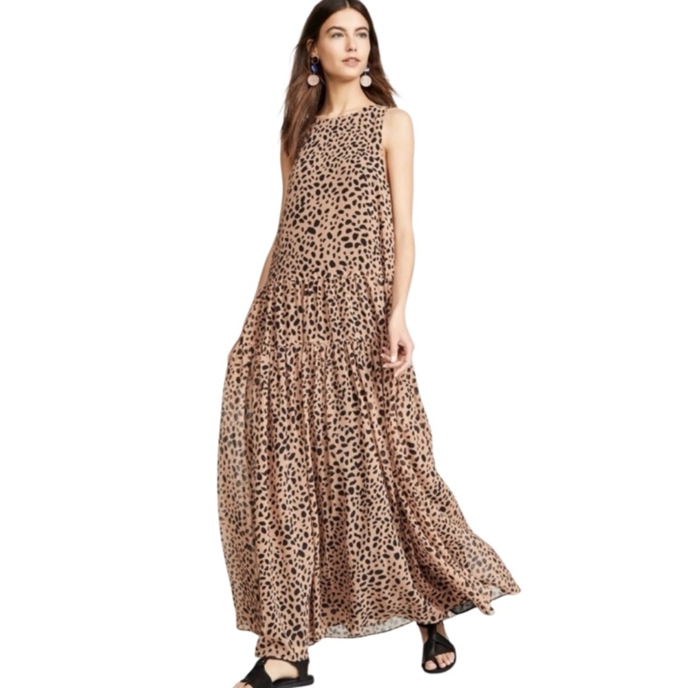 Fame & Partners Maxi Dress in Feline Spot